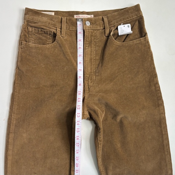 Levi's Premium Ribcage Straight Ankle Corduroy Pants Ermine Brown Size 31X27 - Picture 13 of 17